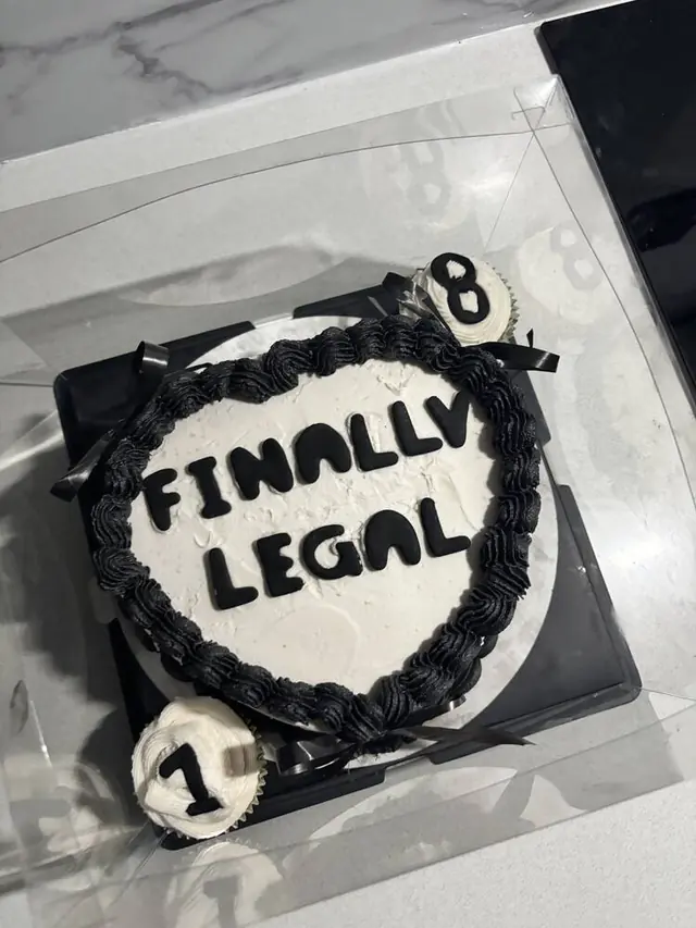 Finally legal cake with number cupcakes